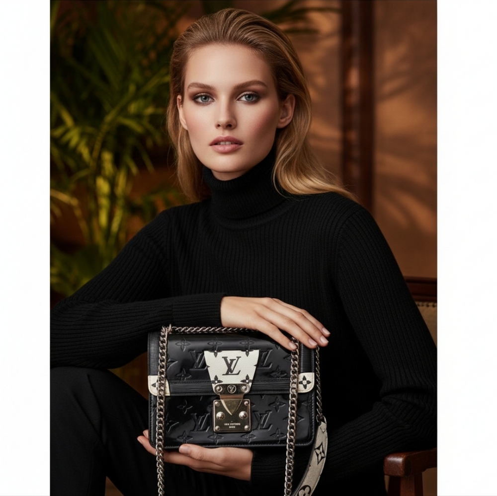 Louis Vuitton Vernis Epi Monogram Wynwood Black and White Crossbody Bag - Picture 2 of 14